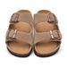 Crestar Women's Cork Footbed Sandals Lady Fashion Buckle Slip-On Slide Sandals Summer Comfortable Suede Shoes With Arch Support_vogvips.com