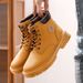 Men's High Top Martin Boots Korean Style Thick Soled Non Slip Work Short Trendy Shoes_vogvips.com