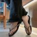 women's Sandals Pearl Genuine Leather Flat Flip Flops For Women To Wear As Outdoor Shoes 2024 Summer New Style Fashionable Beach Flip Flops_vogvips.com