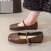 Mary Jane Women's Shoes With Skirt Low-heeled Small Leather Shoes Flat-soled Single Shoes Gentle Evening Shoes_vogvips.com