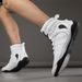 Mens Womens Boxing Boots, Fashion Boxers Sneakers Breathable Leather Sparring Wrestling Fitness Shoes_vogvips.com