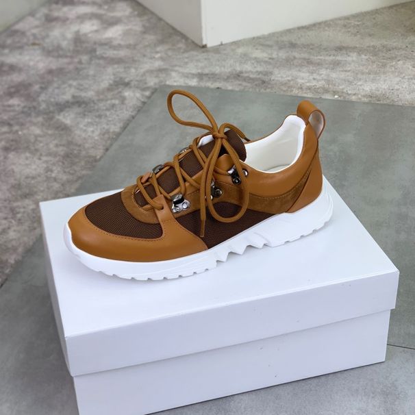 Winter New Men's Leather Patchwork Mesh Comfortable Breathable Sneakers Niche Trendy Lace-up Casual Shoes_vogvips.com