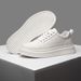 Men’s Platform White Leather Sneakers Casual Thick Sole Walking Skate Shoes Unisex_vogvips.com