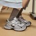 Shoes For Women New Silver Thick Soled Height Enhancing Daddy Shoes For Women Retro Fashion Casual Sports Shoes Trend_vogvips.com