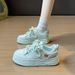 Spring Women's White Sneakers - Style Casual Slip-On Shoes | Breathable Lace-Up Streetwear Fashion Y9953_vogvips.com