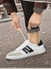 Dexun Men's Invisible Inner Height Increase Comfortable Lace-up Board Shoes Leather Business Casual Beef Tendon Soft Sole European_vogvips.com