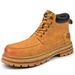 European Warm Series Men's Martin Winter Outdoor Casual Work Shoes Genuine Leather Thick Sole Height Increasing Yellow Boots_vogvips.com