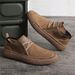 Men's Suede Genuine Leather Casual Shoes Lace-up Men Light Comfortable Driving Flats Mens Outdoor Oxfords Shoe_vogvips.com