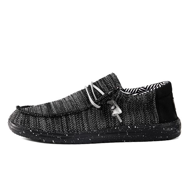 NIES DUDE Men's Breathable Knit Slip-On Loafers - Lightweight Casual Shoes With EVA Sole For Summer (Black Grey, Light Brown)_vogvips.com