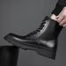 European Warm Series Genuine Leather Martin For Men High British Style Mid Top Trendy Workwear Fleece Lined Warm Snow Boots Winter Black_vogvips.com
