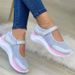 New Mesh Casual Women's Shoes, Velcro Thick Sole Fly Woven Breathable Hollow Round Toe Oversized Fish Mouth Women's Shoes_vogvips.com