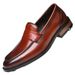 Fashion High-End Business Leather Gentleman Formal Loafers Casual Spring Low-Cut Slip-On Wooden Sole Single Shoes_vogvips.com