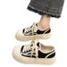 Low-top Canvas Women, Thick-soled, Petite, 2025 Spring New Versatile Student Chunky Sneakers, White Shoes For Women_vogvips.com