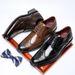 Elegant Genuine Leather Brogue Oxford Shoes For Men | Big & Tall Formal Dress Shoes | Classic Wingtip Design For Wedding & Business Attire_vogvips.com