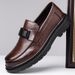 Men's New Business Casual Slip-On Fashion Trend British Style Thick Sole Leather Shoes For Men_vogvips.com