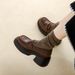 New Platform Loafers Black Muffin Chunky Heels Matching Leather Shoes_vogvips.com