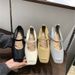 Vintage Style Chunky Heel Single For Women Soft Leather Loafers 2025 Spring New Square Toe Shallow Mouth One-Strap Mary_vogvips.com