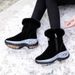 Winter Snow Boots Ladies Platform Tall Boots Flat Bottom Quality Warm Black New Ladies Lace Up Comfortable Leather Womens Boots_vogvips.com