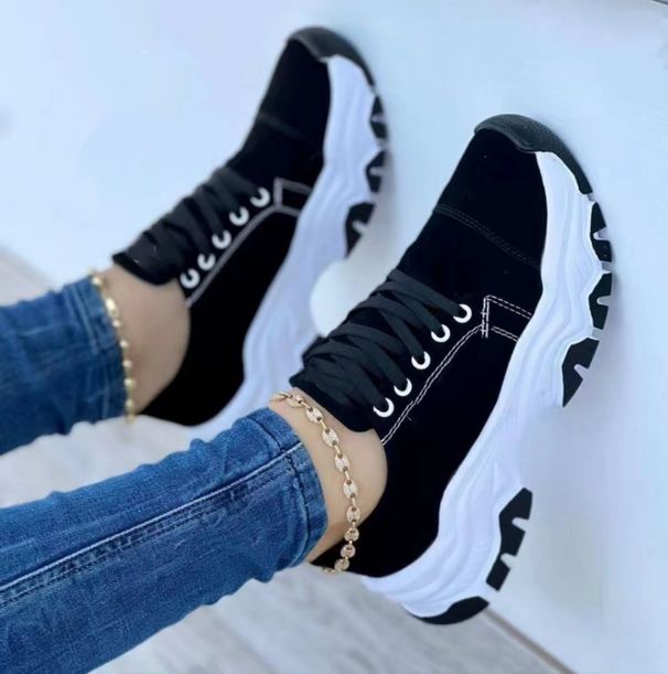 Sneakers 2023 New Pattern Canvas Shoe Casual Women Sport Shoes Flat Lace-Up Adult Zapatillas Mujer_vogvips.com