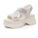Platform Sandals Heightened Breathable Mesh Rhinestone Casual Versatile Small Women's Sandals_vogvips.com