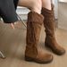 2025 Autumn Tassel Knight Thick Heel Over-the-Knee Long Slimming Slouch High Boots Women_vogvips.com
