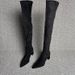 Women's French Vintage Knee High Boots With Square Toe And Chunky Heel Stylish Stretch Tall Boots Fashionable High Heel Boots_vogvips.com