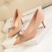 Women S Pumps Style Simple Women Stiletto High Heels Shallow Mouth Pointed Toe Rhinestone Bow Single Shoes_vogvips.com