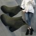 Cross-Border Women's Large Size 2023 New Martin Thick Sole British Style Elastic Mouth Round Toe Short Boots For Women_vogvips.com