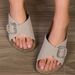 High-grade Soft Bottom Simple Stylish Flat Everything Temperament Comfortable Square Button Sandals_vogvips.com