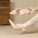 Qianluihui High-End French Fashion Patent Leather High Heels Lady Style Bow Gentle Temperament Closed-Toe Sandals_vogvips.com