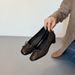 In Stock Soft Leather Shallow Mouth Single Shoes For Women, French Style Low Heel Commuting Bow Mary Jane Evening_vogvips.com