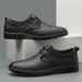 Men's Leather Shoes Lace-up Casual Leather Shoes Dress Men's Shoes Round Head Casual Men's Shoes_vogvips.com