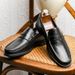 Euro Step Professional Slip-On Leather Elegant Gentleman Loafers Men's Handmade Simple First Layer Cowhide Shoes_vogvips.com
