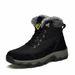Leather Men's Snow Boots Fleece Cold-proof And Warm Thick-soled Outdoor Men's Shoes High-top Boots Cotton Shoes_vogvips.com
