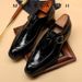 WalkPrime European And American Business Monk For Men With Buckle British Style Crocodile Pattern Formal Men's Trendy Retro_vogvips.com