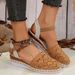 Women's Shoes Breathable Wedge Sandals For Women Hollow Thick Bottom Rope Sandals Large Size Baotou Sandals Summer_vogvips.com
