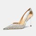 Women's Summer Stiletto Heels French Pointed Toe Hollowed out Breathable Low Cut Closed Toe Skirt Shoes_vogvips.com