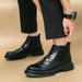 Men's 2024 Spring And Autumn New Brogue Carved High-top Leather Boots British Style Business Formal Groom Wedding Shoes_vogvips.com