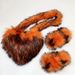 Women's Shoe Crossbody Love Bag Slippers Set Imitation Raccoon Fur Plush Shell Bag Home Shoes_vogvips.com
