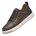 Board Shoes Inner Height Increase Cowhide Breathable Leather Sot Sole One Pedal Casual Shoes_vogvips.com