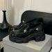 Platform Sole Women's Leather Shoes 2025 Spring New Cowhide Casual Daily Wear Height Increasing Rhinestone Niche Loafers_vogvips.com