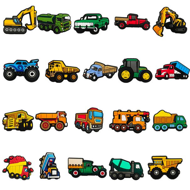 20 Sets Of Project Car Series Cartoon Shoes Flower Shoe Buckle Soft Rubber Cute Shoe Accessories_vogvips.com