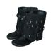 Black Low Heeled Ankle Boots With Buckle Stylish Versatile Flip Flop Sandals For Women Suitable For Trouser Legs_vogvips.com