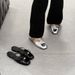 Women’s Shoes Fashion Half Slippers Women New Bow Pearl Mule Slippers Closed Toe Flat Sandals_vogvips.com