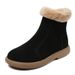2023 Winter New Genuine Leather Warm Furry Snow Thickened Lamb Wool Side Zipper Short Women's Cotton Boots_vogvips.com