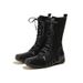 Korean New Style Knight Short For Women 2025 Autumn Winter Lace-up Western Niche Flat Color-blocking Ankle Boots_vogvips.com