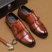 Men's Classic Formal Leather Oxford Shoes With Buckle Closure - Black & Brown Dress Shoes For Business, Wedding & Special Occasions_vogvips.com