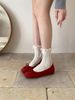 Hidden Heel Version ~ French Style Bowknot Shallow Mouth Single For Women Spring And Autumn Gentle Pink Soft Sole Ballet_vogvips.com