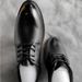 Men's Fashion Pointed Toe Lace-Up Dress Shoes With Hidden Wedge Heel For Business Casual & Wedding, Light Luxury Style Trendy Wedding Shoes_vogvips.com