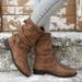 Winter Round Toe Mid Calf Smoking Boots For Women Plus Size Pleated Style In Stock New_vogvips.com